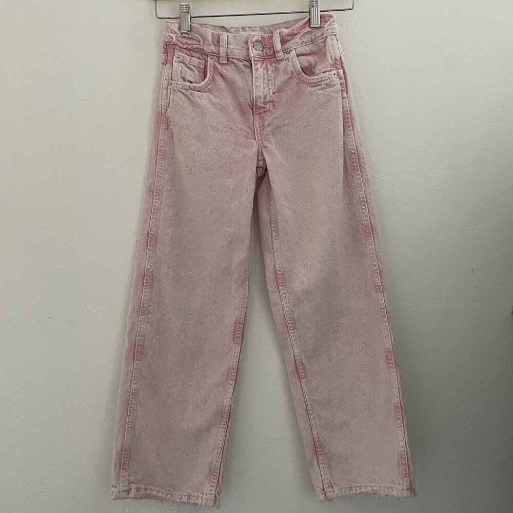 Zara Pink Washed Straight-Leg Jeans